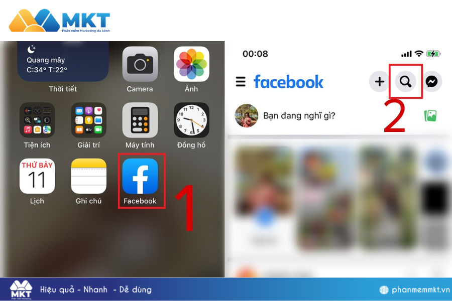Đầu tiên hãy vào ứng dụng Facebook và truy cập vào trang cá nhân của người bạn muốn gửi. Cách share link Facebook trên máy nhanh chóng, dễ thực hiện