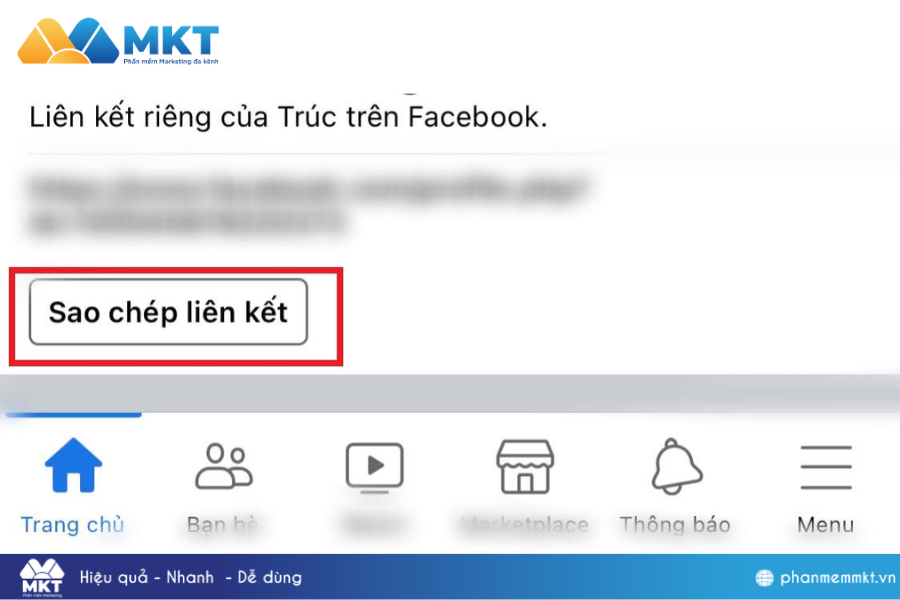 Tiếp đến bạn hãy lướt xuống cuối cùng và nhấp vào mục Sao chép đường liên kết. Cách share link Facebook trên máy nhanh chóng, dễ thực hiện